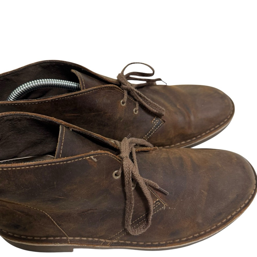 Clarks Bushacre 2 Beeswax Brown Leather Lace Up Chukka Boot Mens Sz 10 - Picture 10 of 12